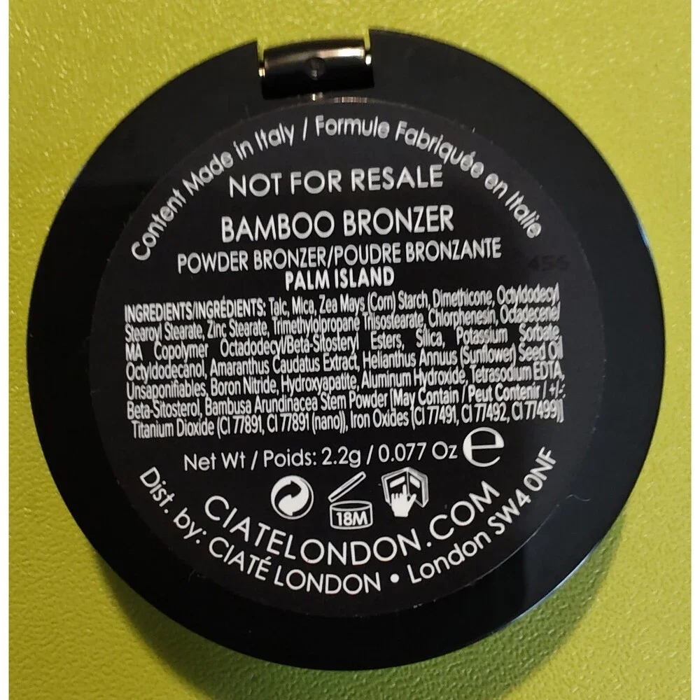 Ciate London Bamboo Bronzer In Palm Island Powder Bronzer New .077 Oz Brand New